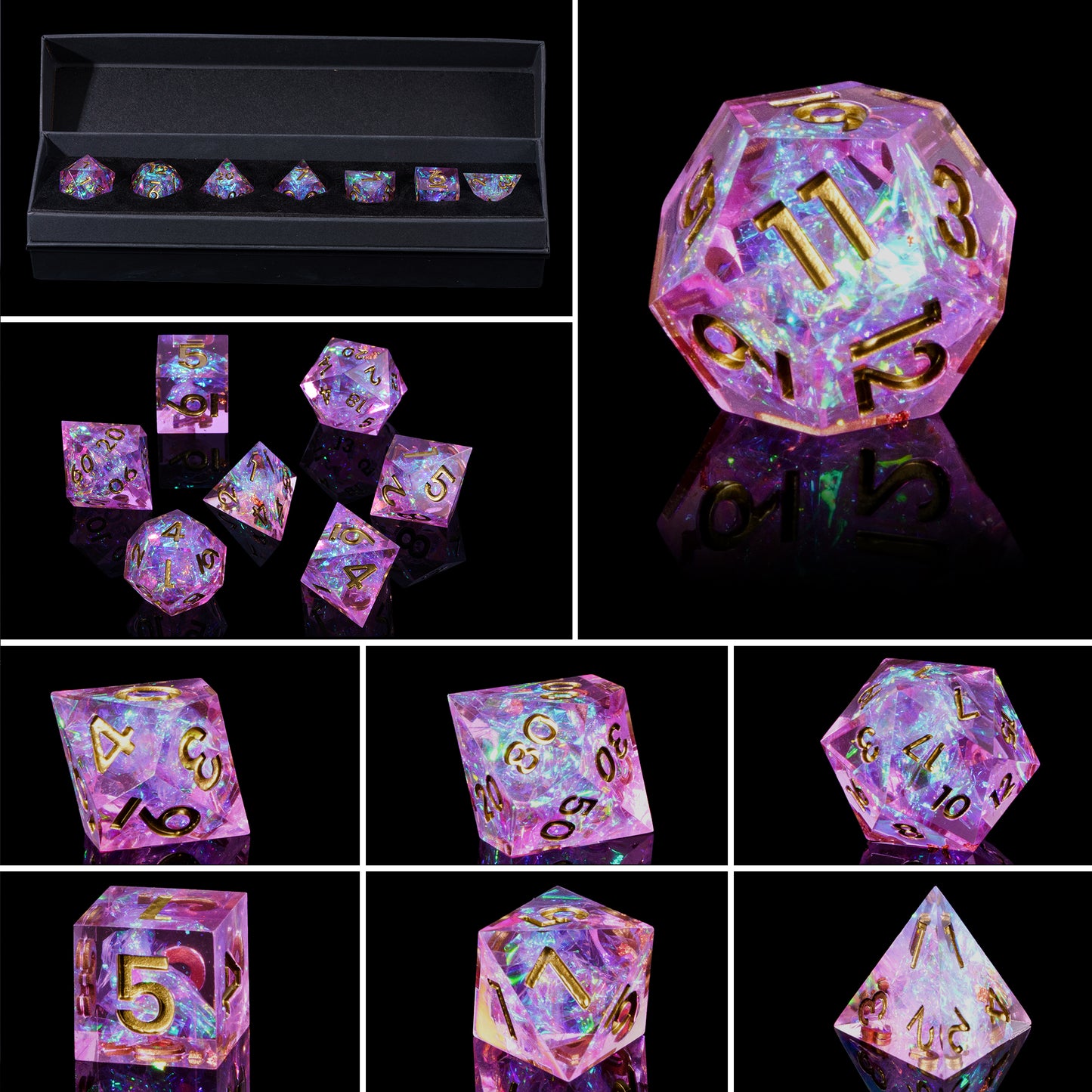 Celestial Heart - Sharp Edge Dice Set