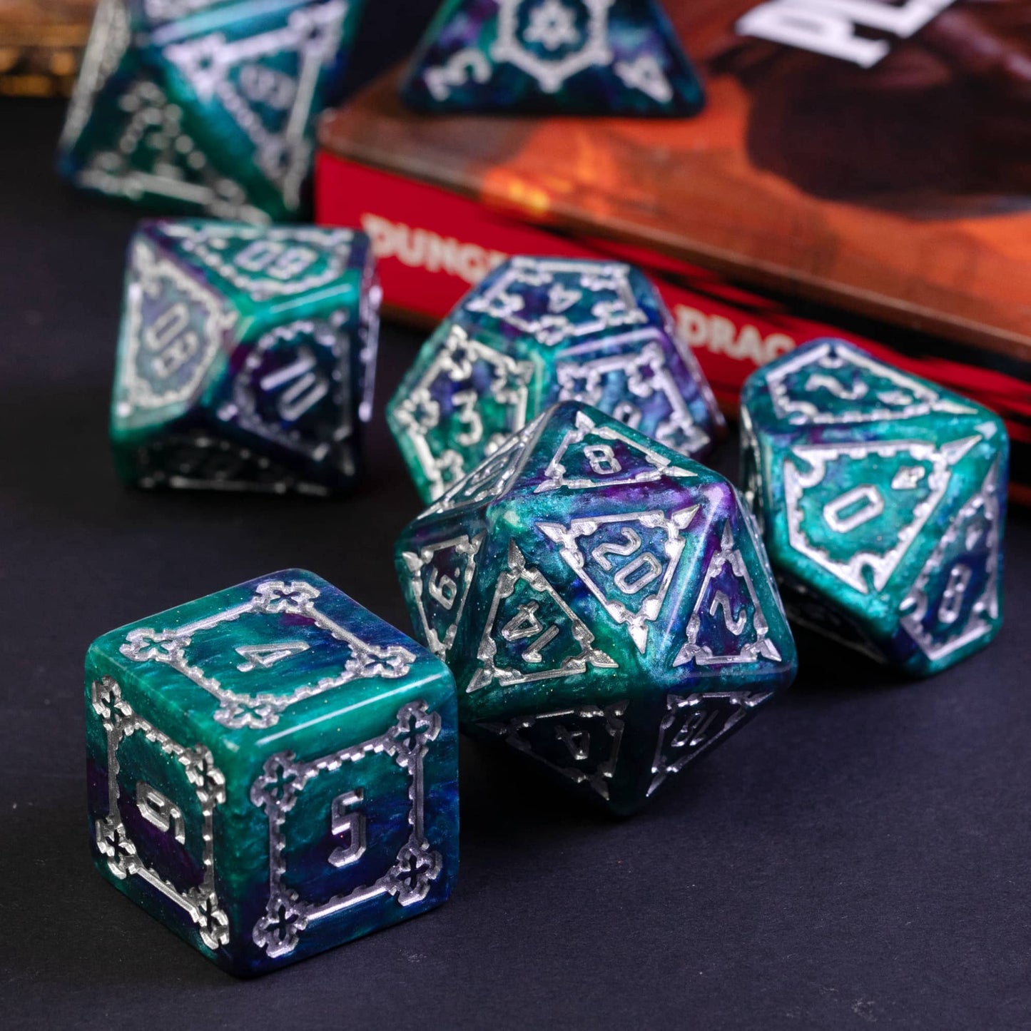 Castle Teal & Purple - Huge Dice Set