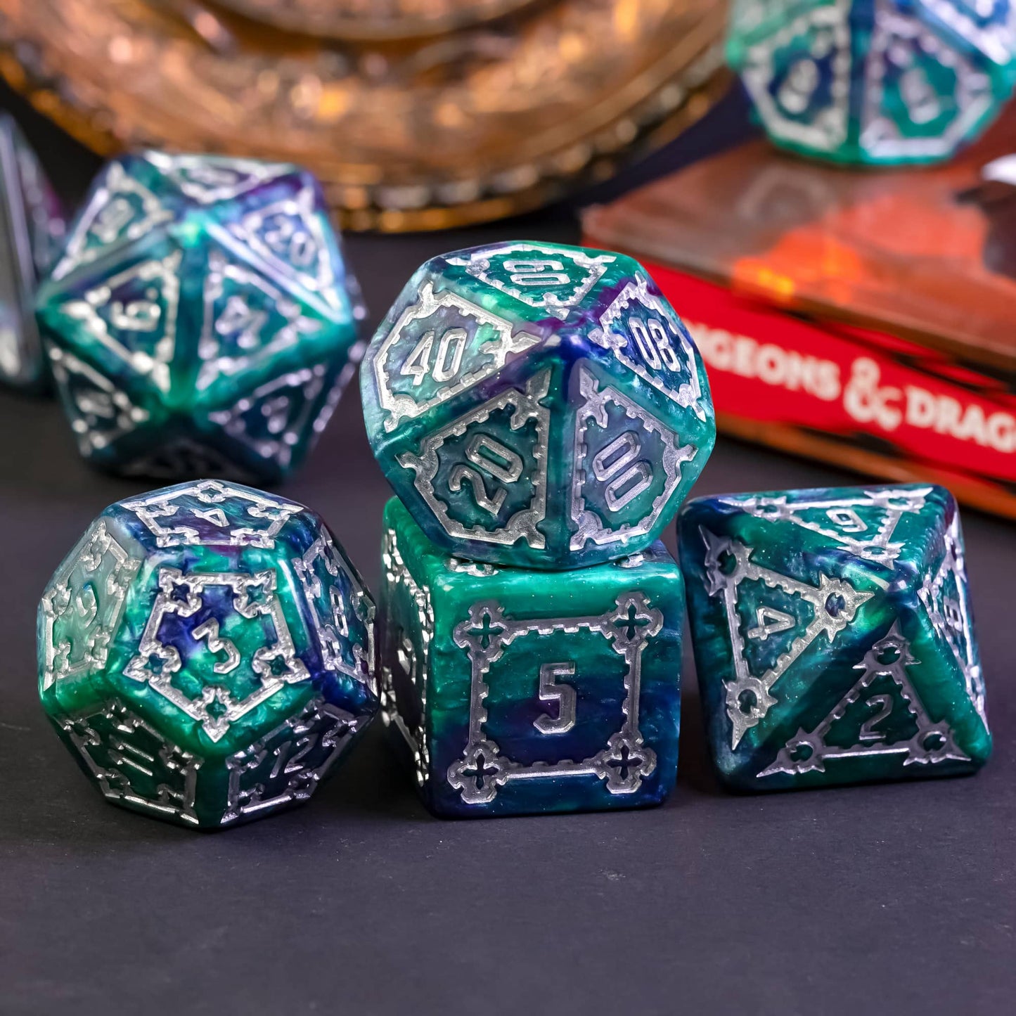 Castle Teal & Purple - Huge Dice Set
