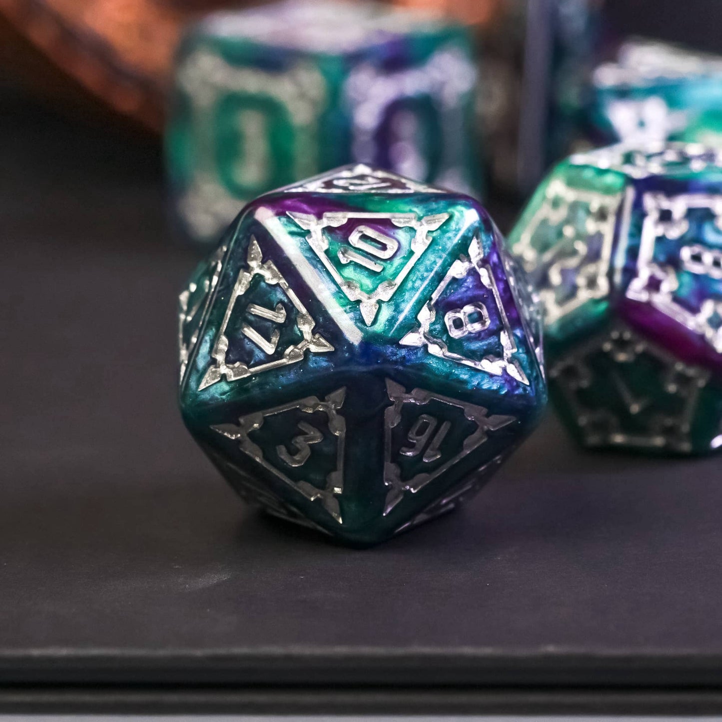 Castle Teal & Purple - Huge Dice Set