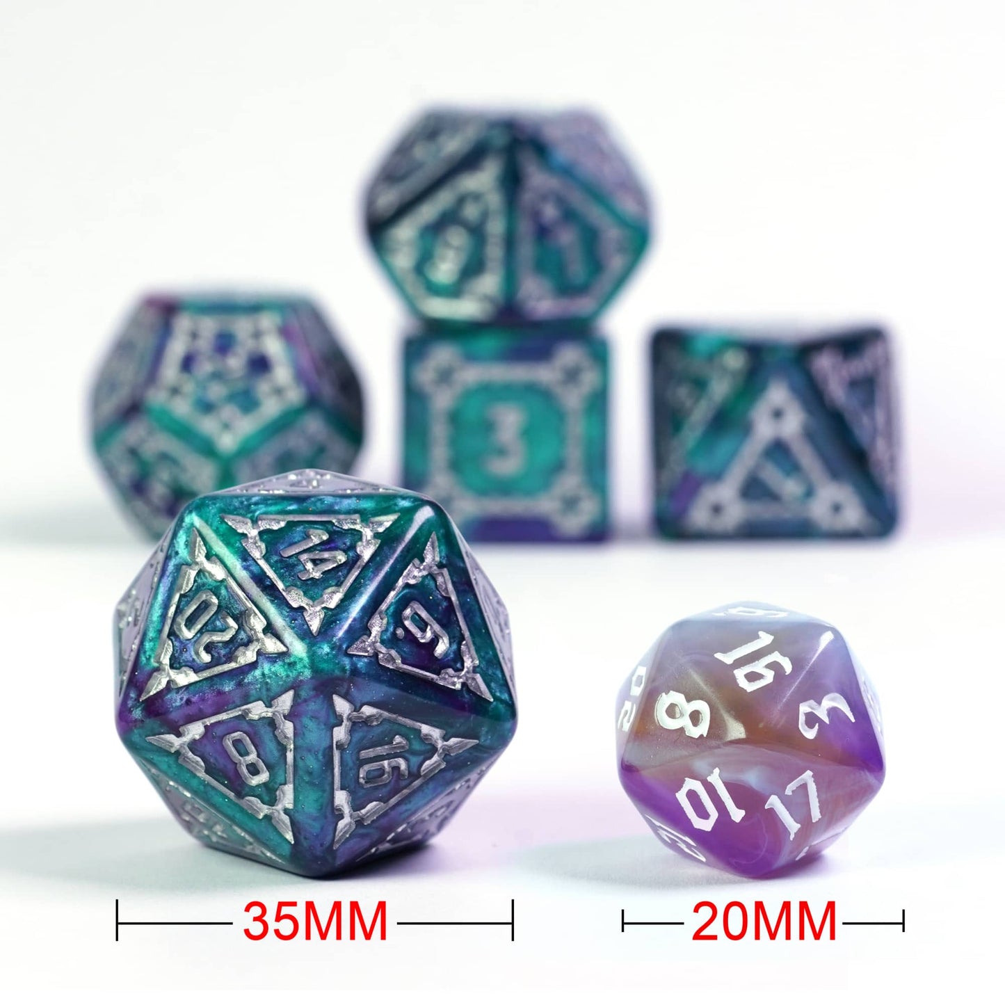 Castle Teal & Purple - Huge Dice Set