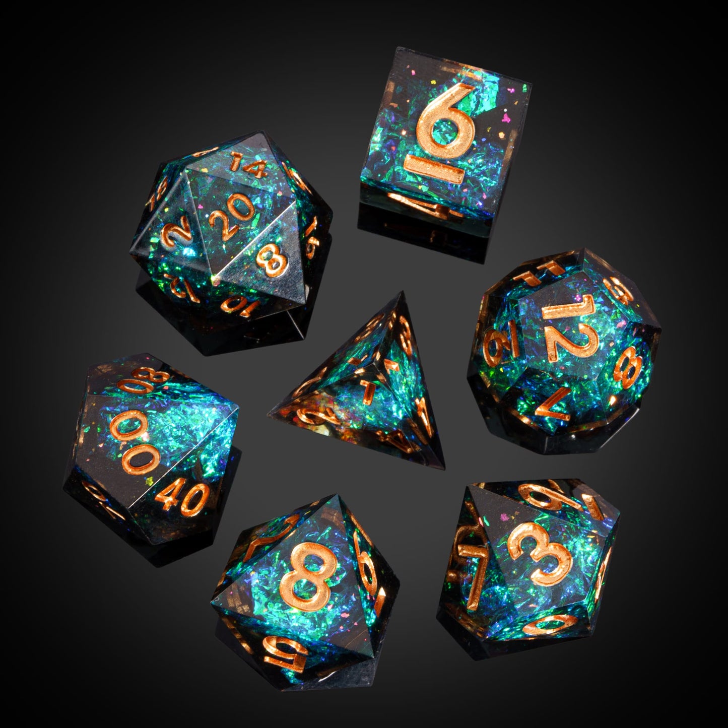 Supernova Remnant - Sharp Edge Dice Set