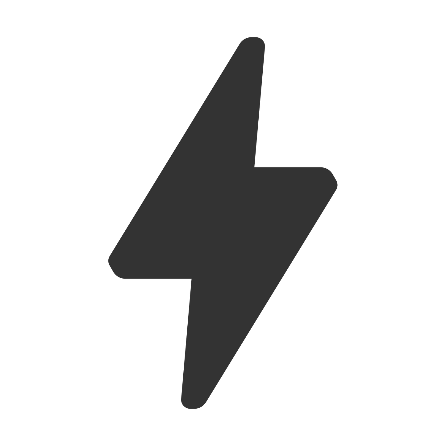 Black lightning bolt symbol on a white background