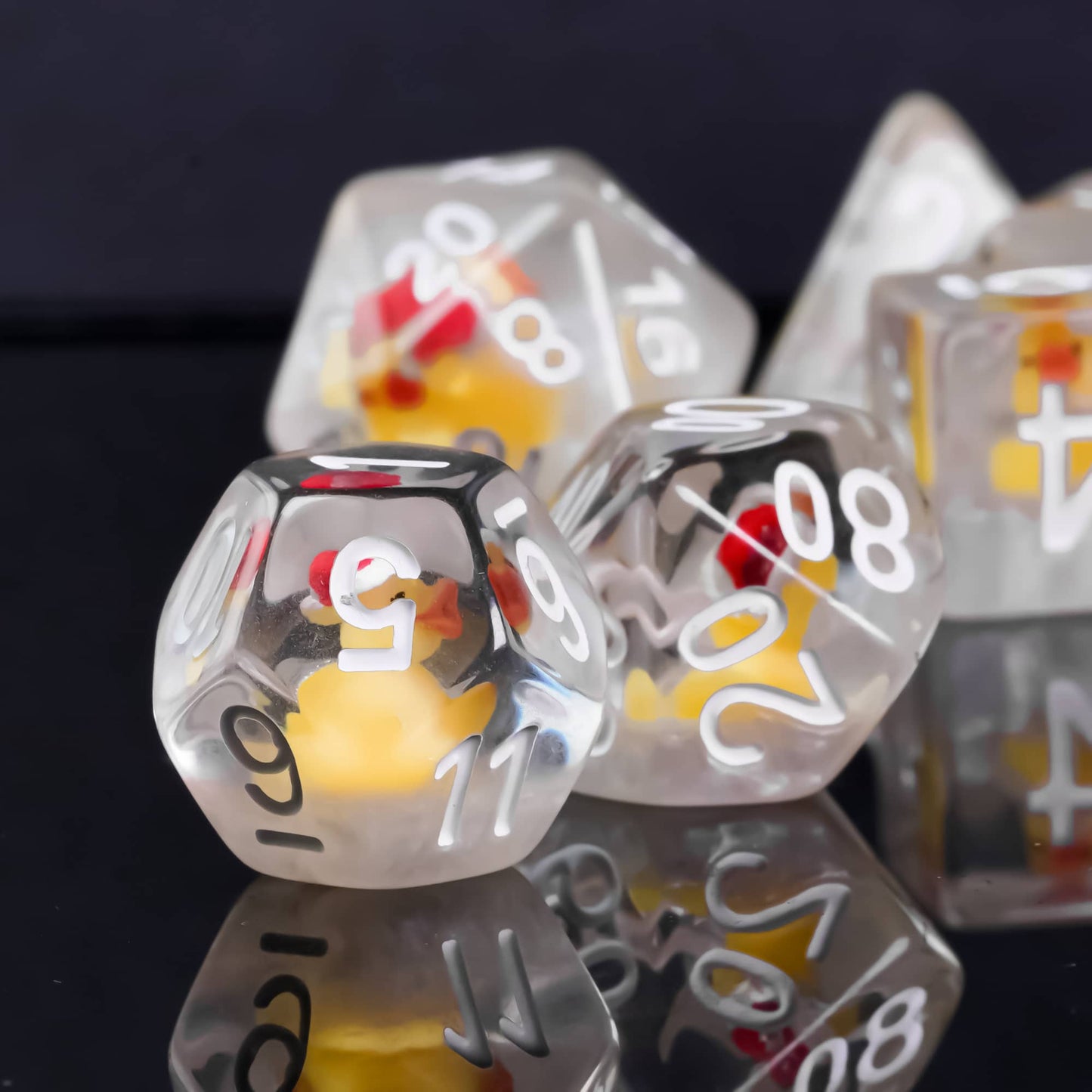 Transparent Christmas Ducky - Dice Set
