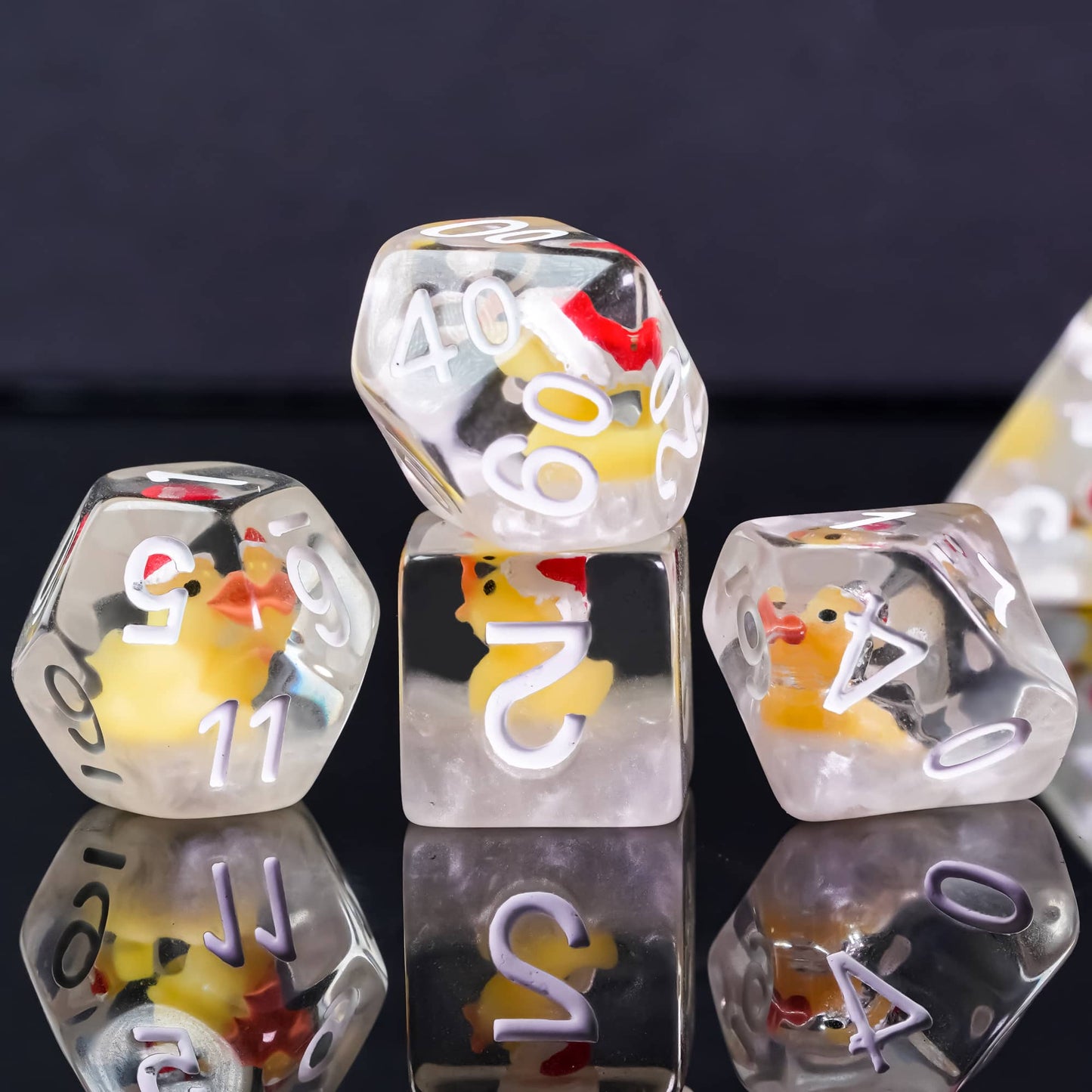 Transparent Christmas Ducky - Dice Set