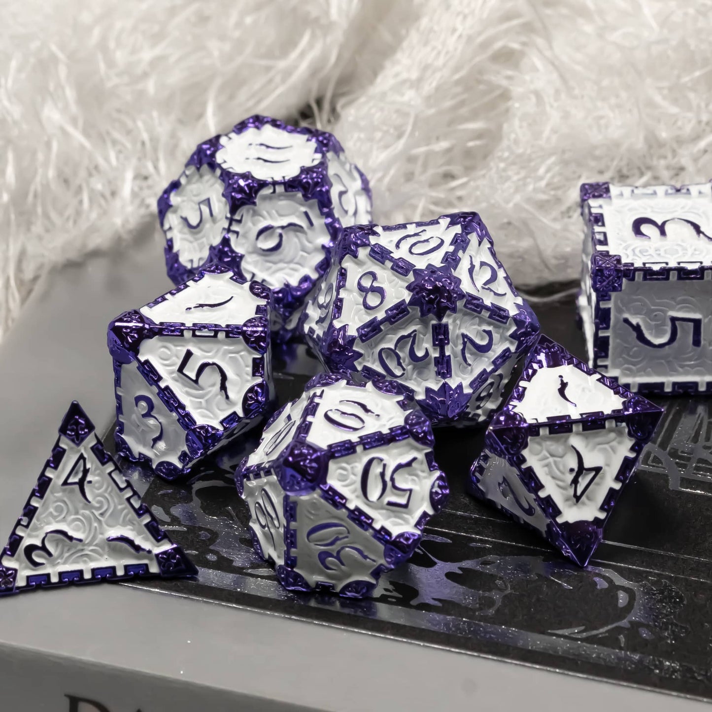 Lavender Blade - Metal Dagger Dice Set