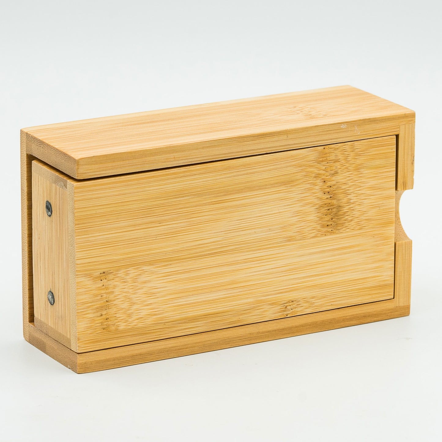 Backside of folded bamboo dice tower
