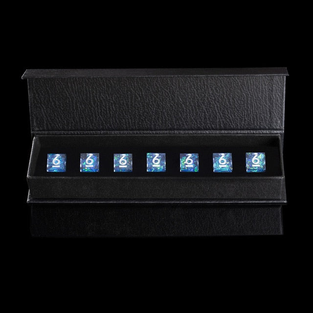 D6 aquamarine dice set