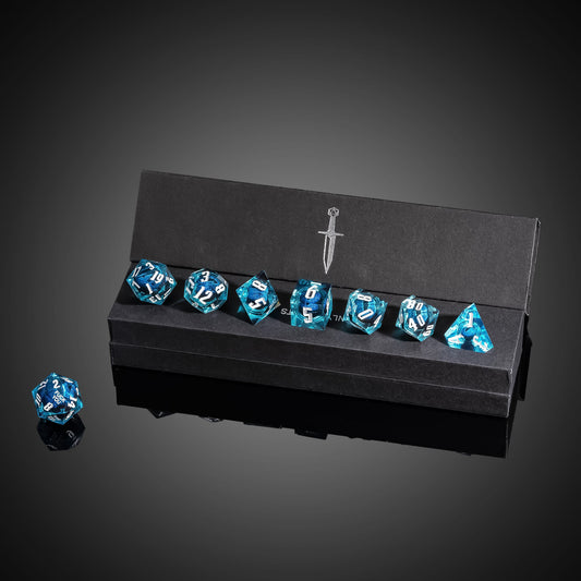 Dragon Eye (Blue) - F*ck Me Sharp Edge Dice Set