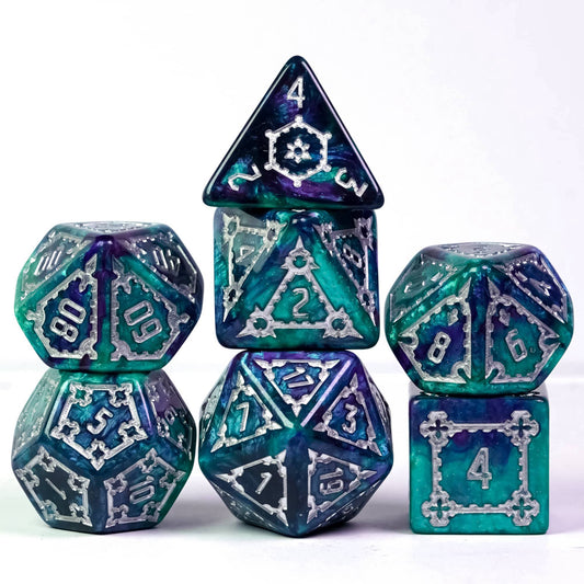 Castle Teal & Purple - Huge Dice Set