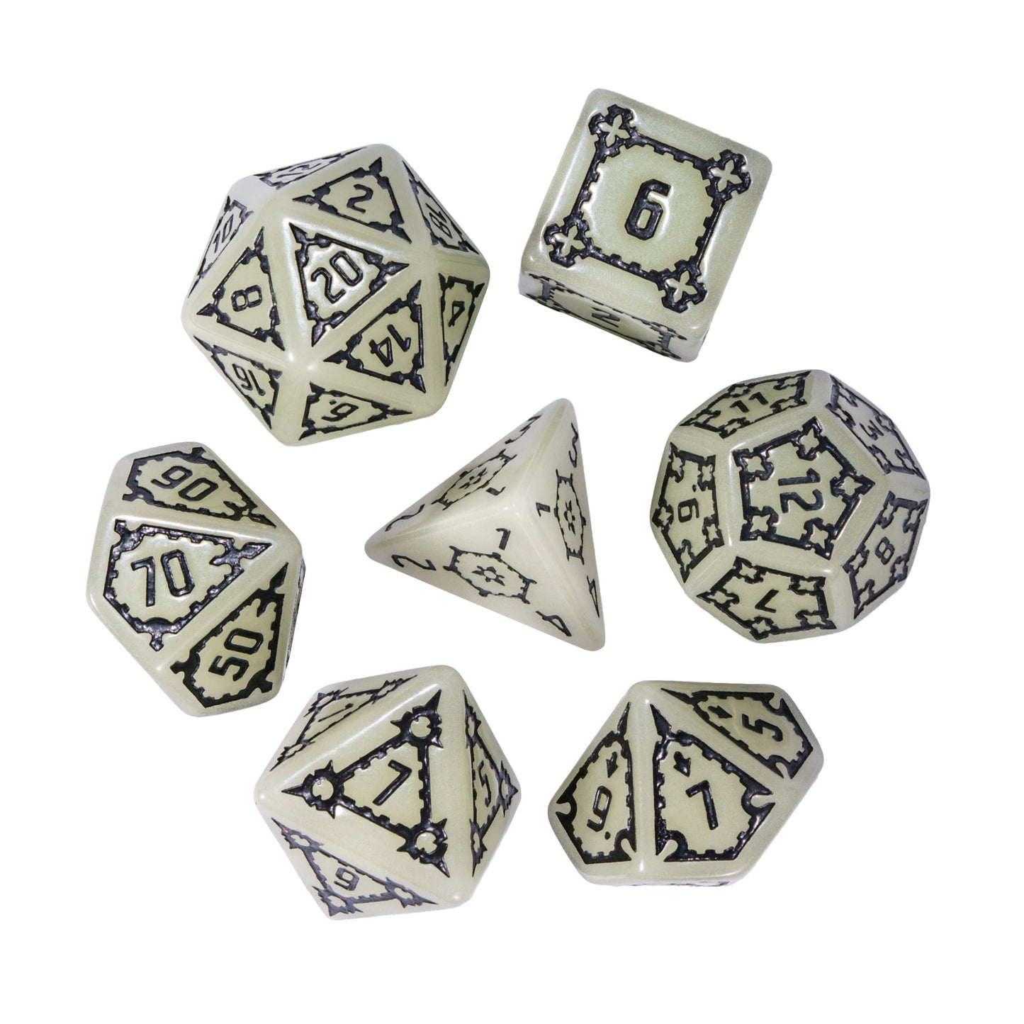 Castle Glow & Black - Huge Dice Set