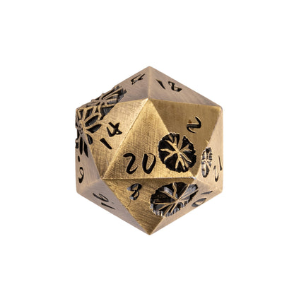 Brass Lotus Blossom - Metal Dice Set