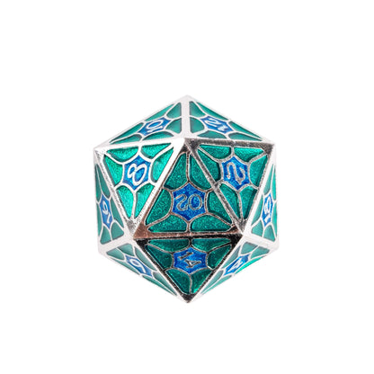 Turquoise Shine - Metal Dice Set