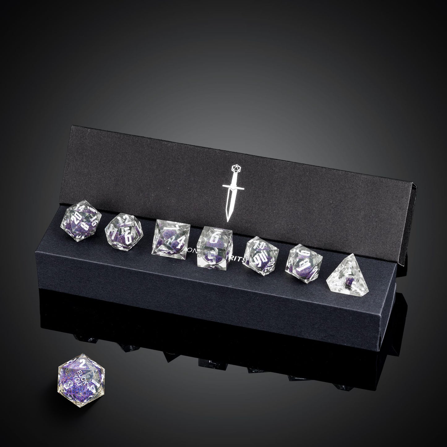 Trapped Quicksand (Silver) - F*ck Me Sharp Edge Dice Set