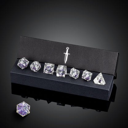 Trapped Quicksand (Silver) - F*ck Me Sharp Edge Dice Set