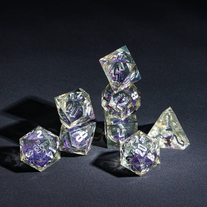 Trapped Quicksand (Silver) - F*ck Me Sharp Edge Dice Set