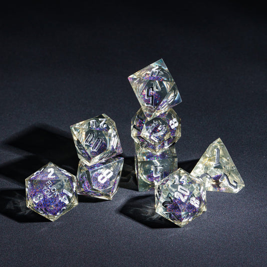 Trapped Quicksand (Silver) - F*ck Me Sharp Edge Dice Set
