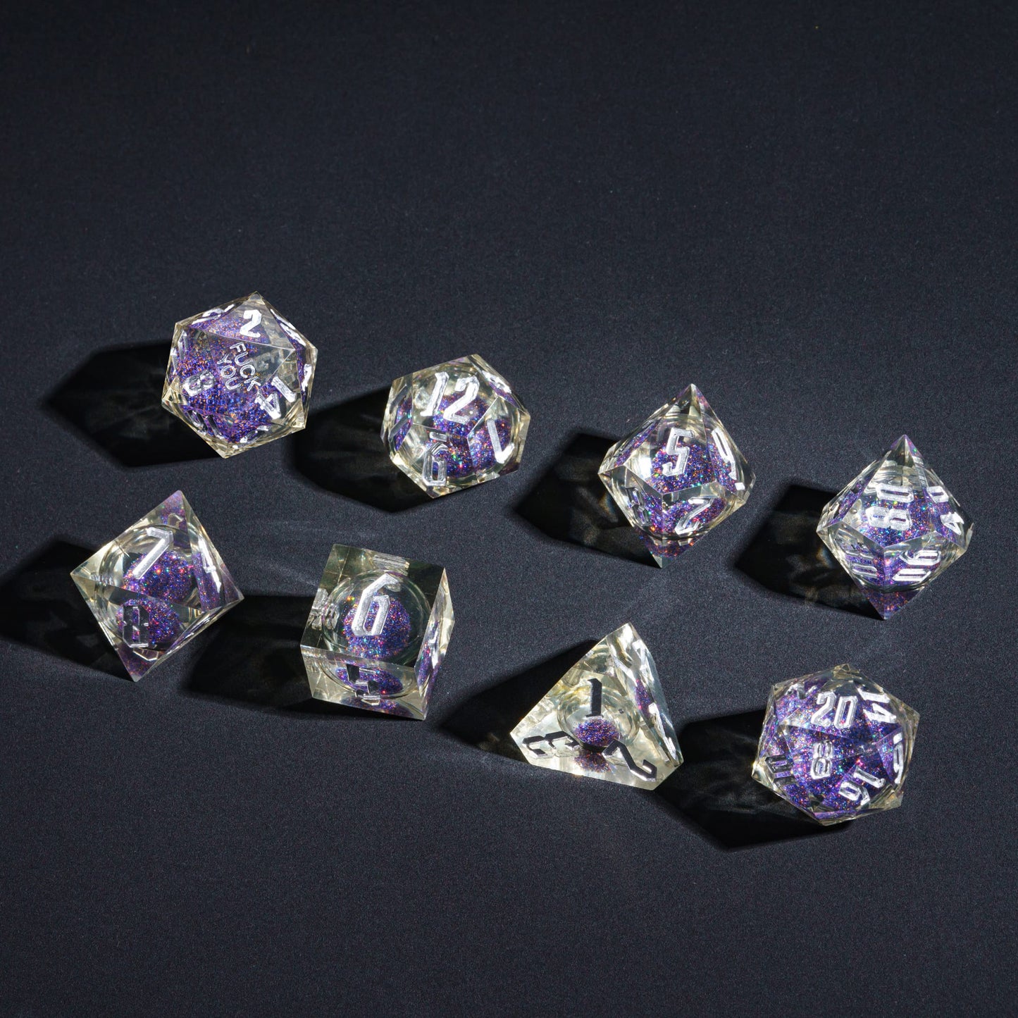 Trapped Quicksand (Silver) - F*ck Me Sharp Edge Dice Set
