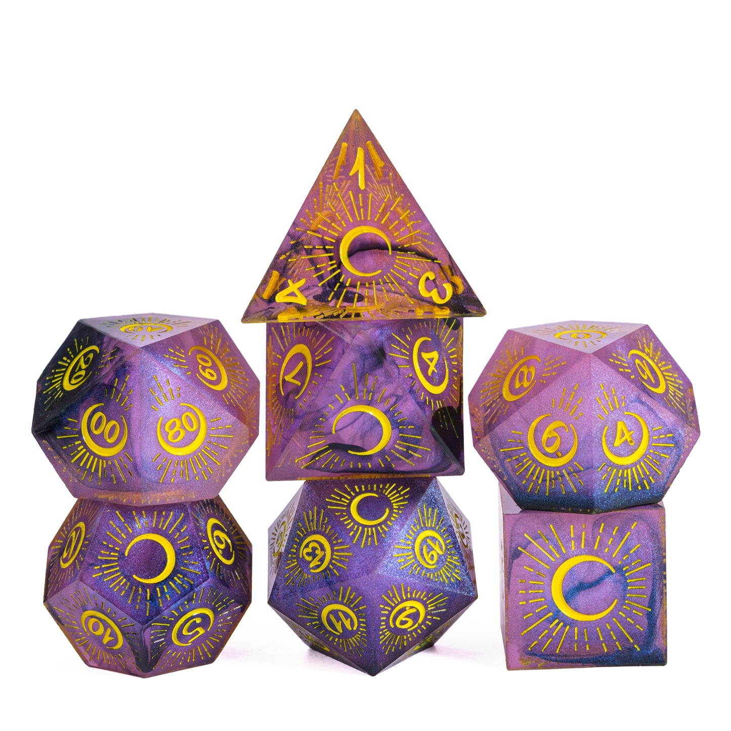 Crescent Moon - Sharp Edge Dice Set