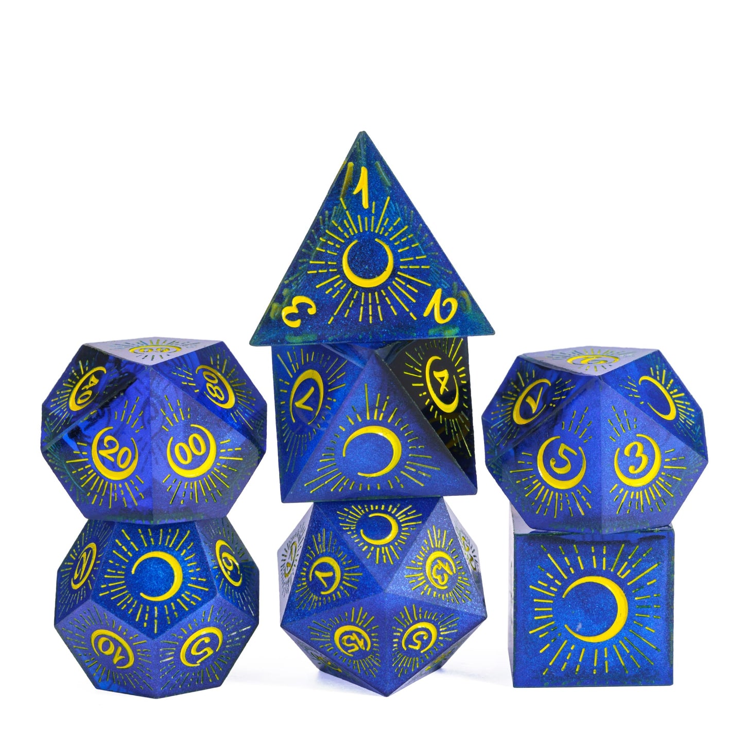 Crescent Moon - Sharp Edge Dice Set