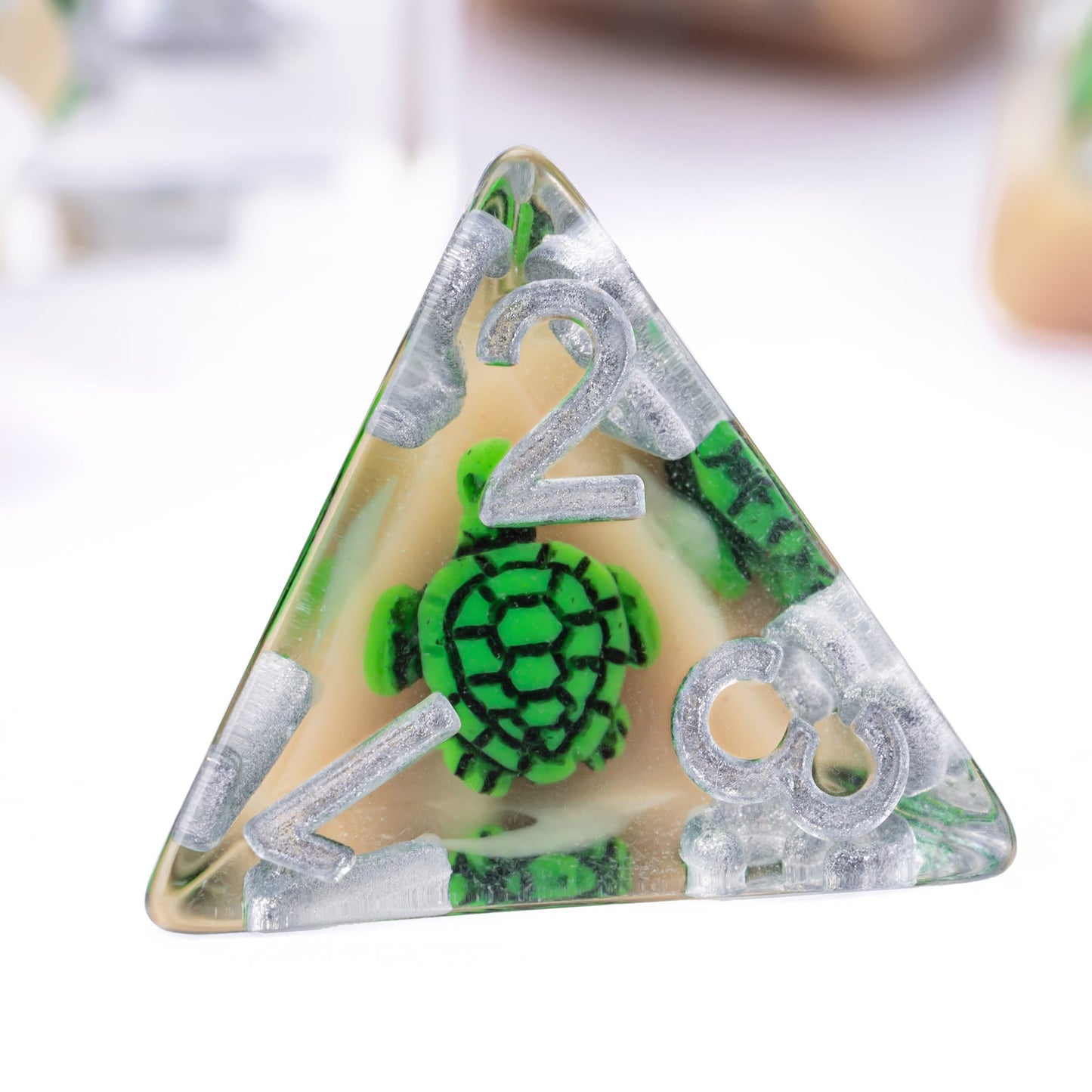 Transparent Green Turtle - Dice Set