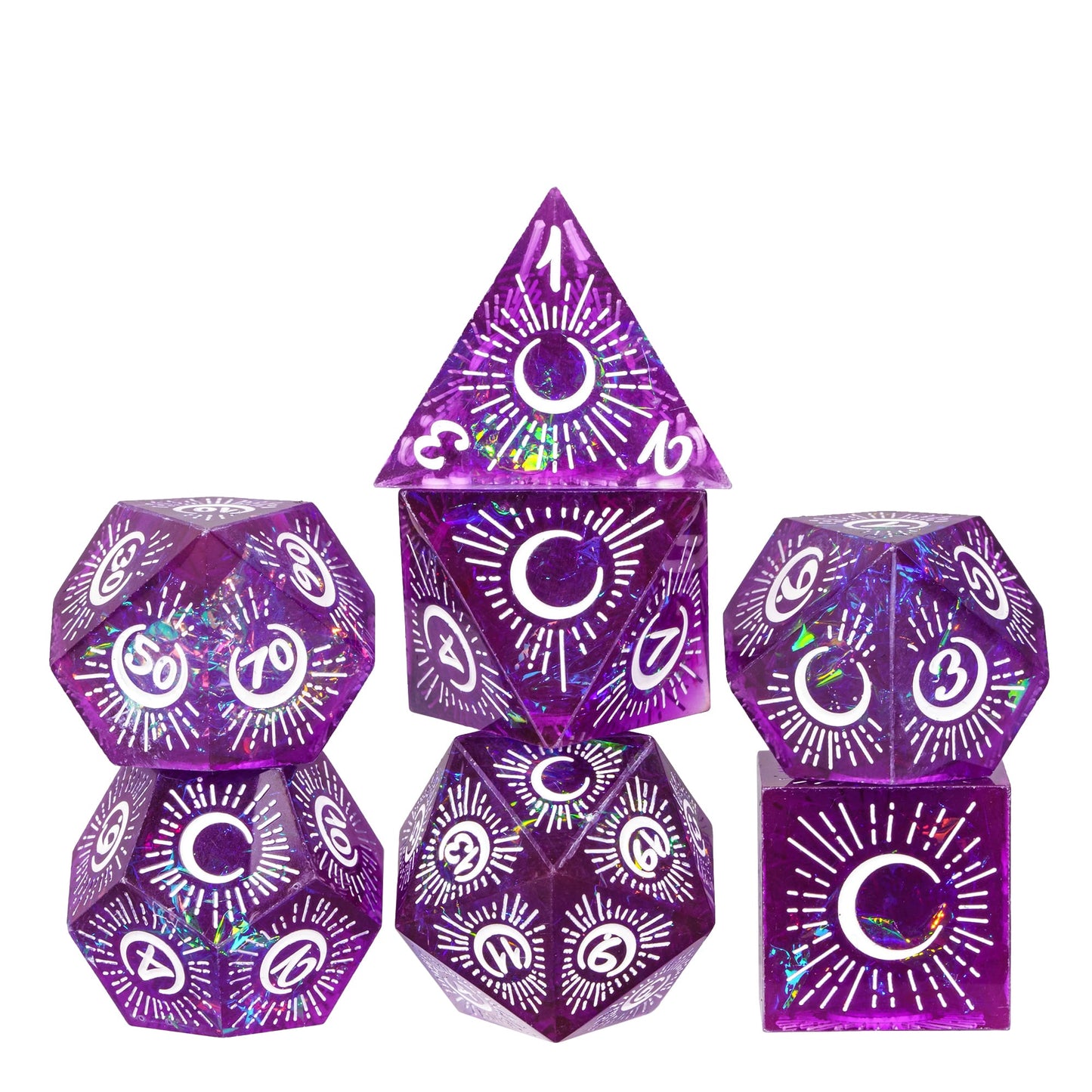Crescent Moon - Sharp Edge Dice Set