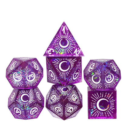 Crescent Moon - Sharp Edge Dice Set