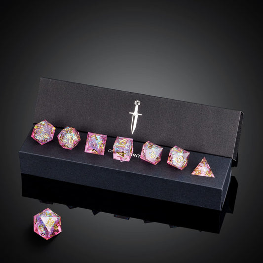 Celestial Heart F*ck Me Sharp Edge Dice Set in black presentation box for DnD & DnD 5e
