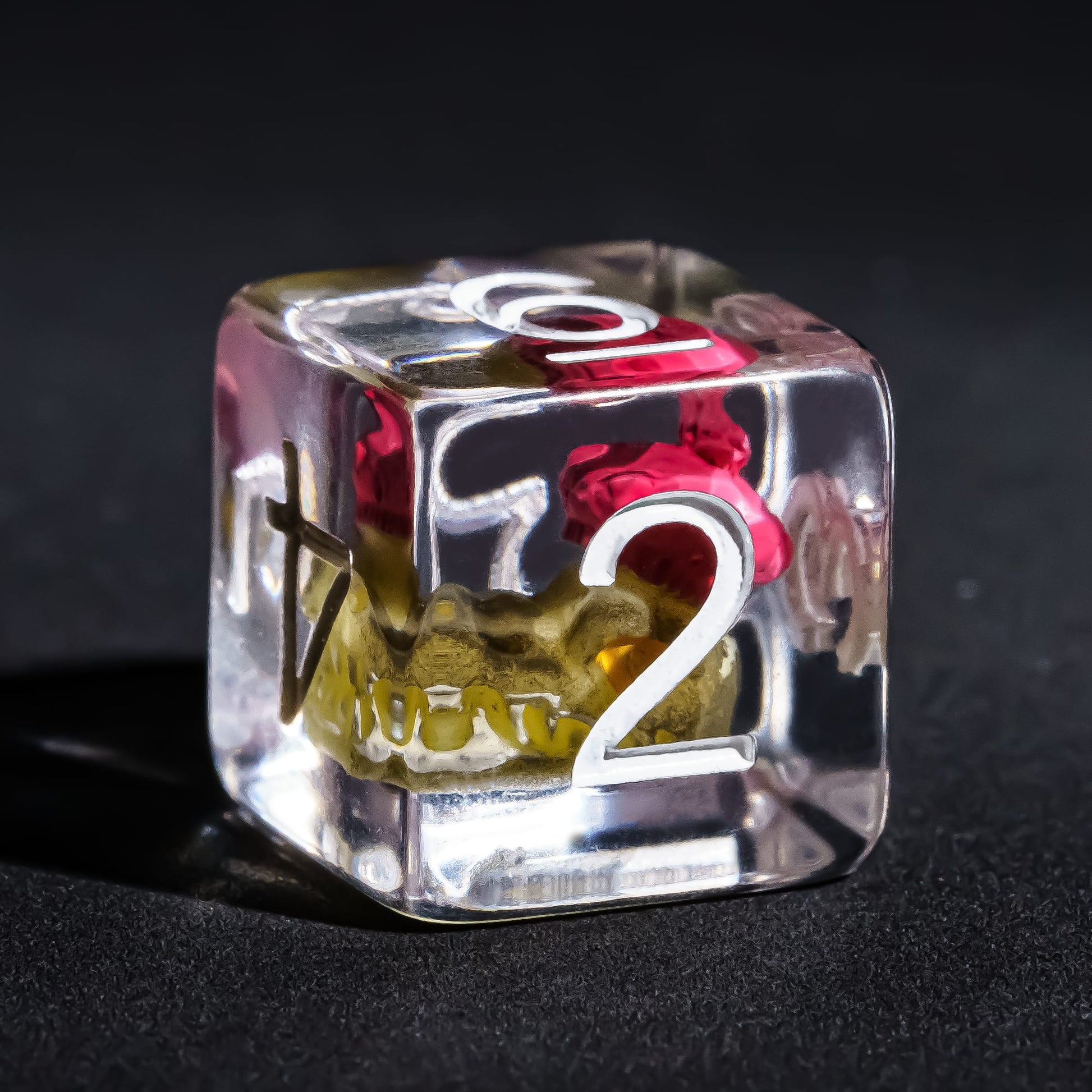 Clear resin gator D6 with embedded miniature detail