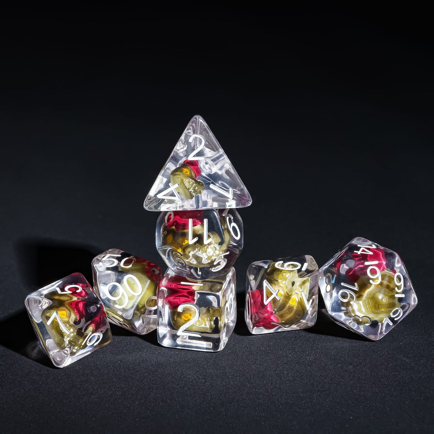 Gator resin dice set stacked for tabletop display