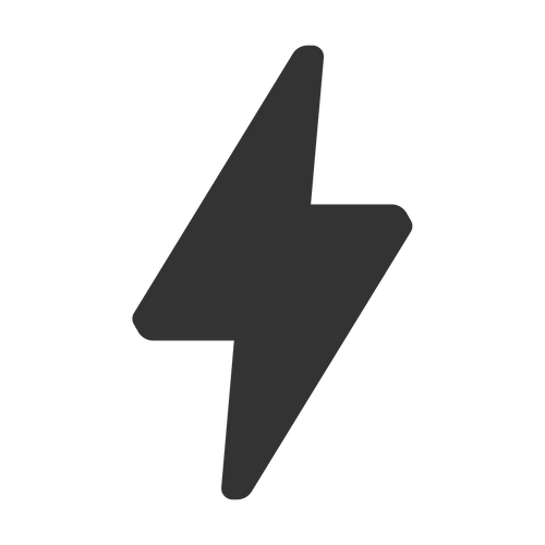 Black lightning bolt symbol on a white background