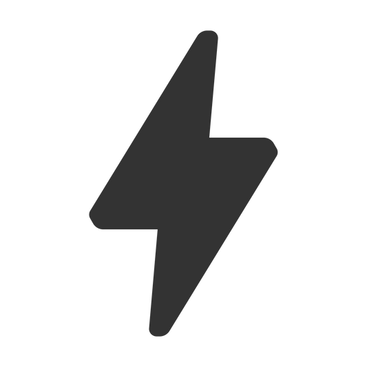 Black lightning bolt symbol on a white background