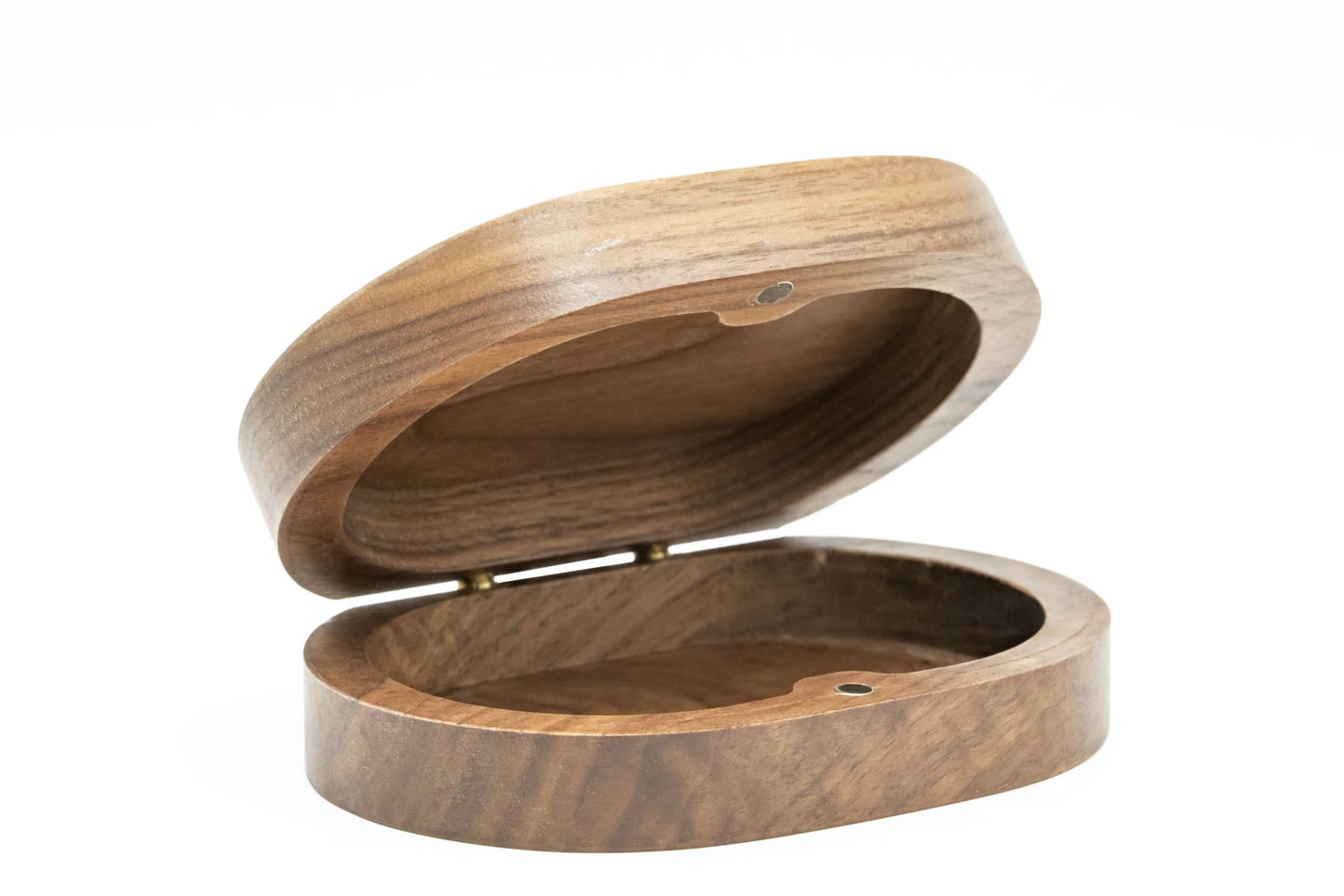 Hearthstone Coffer Dice Case in Black Walnut opened empty interior