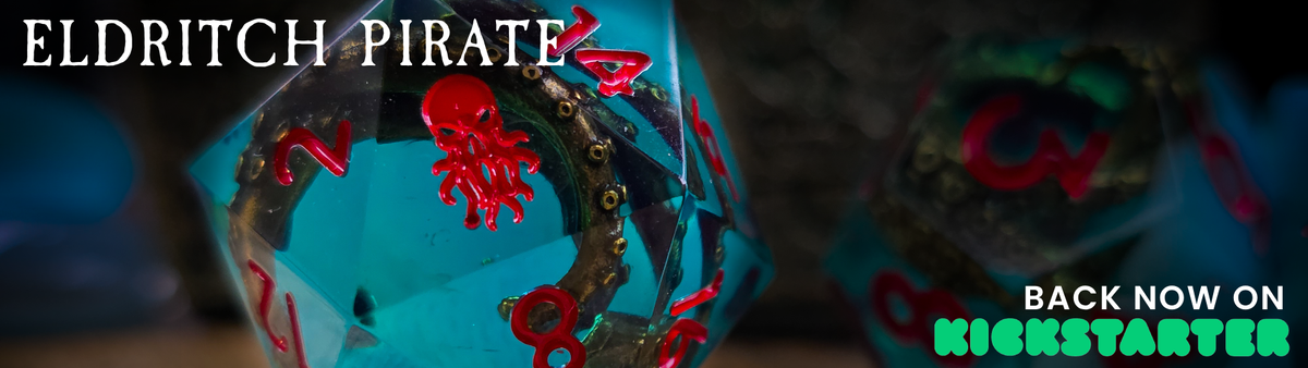 Eldritch Pirate dice, live now on Kickstarter