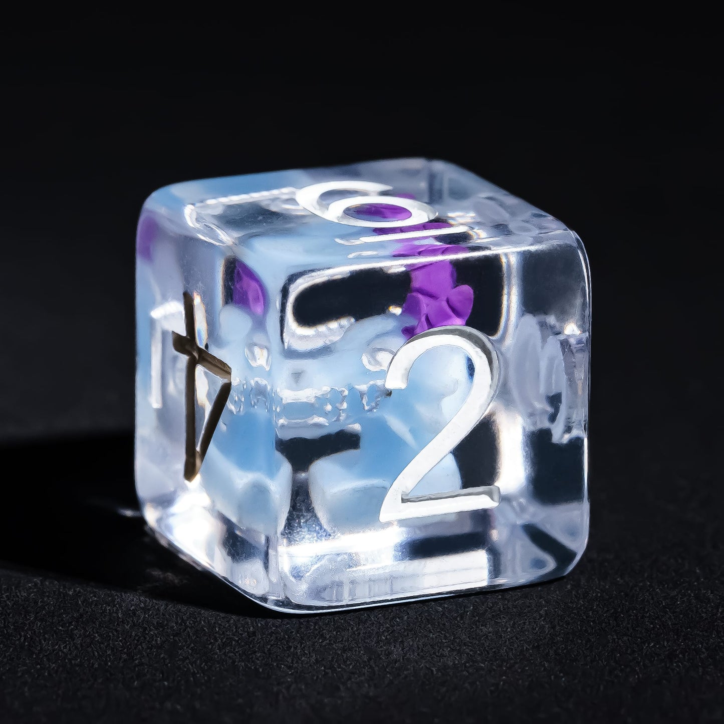 Clear resin kobold D6 with embedded miniature detail