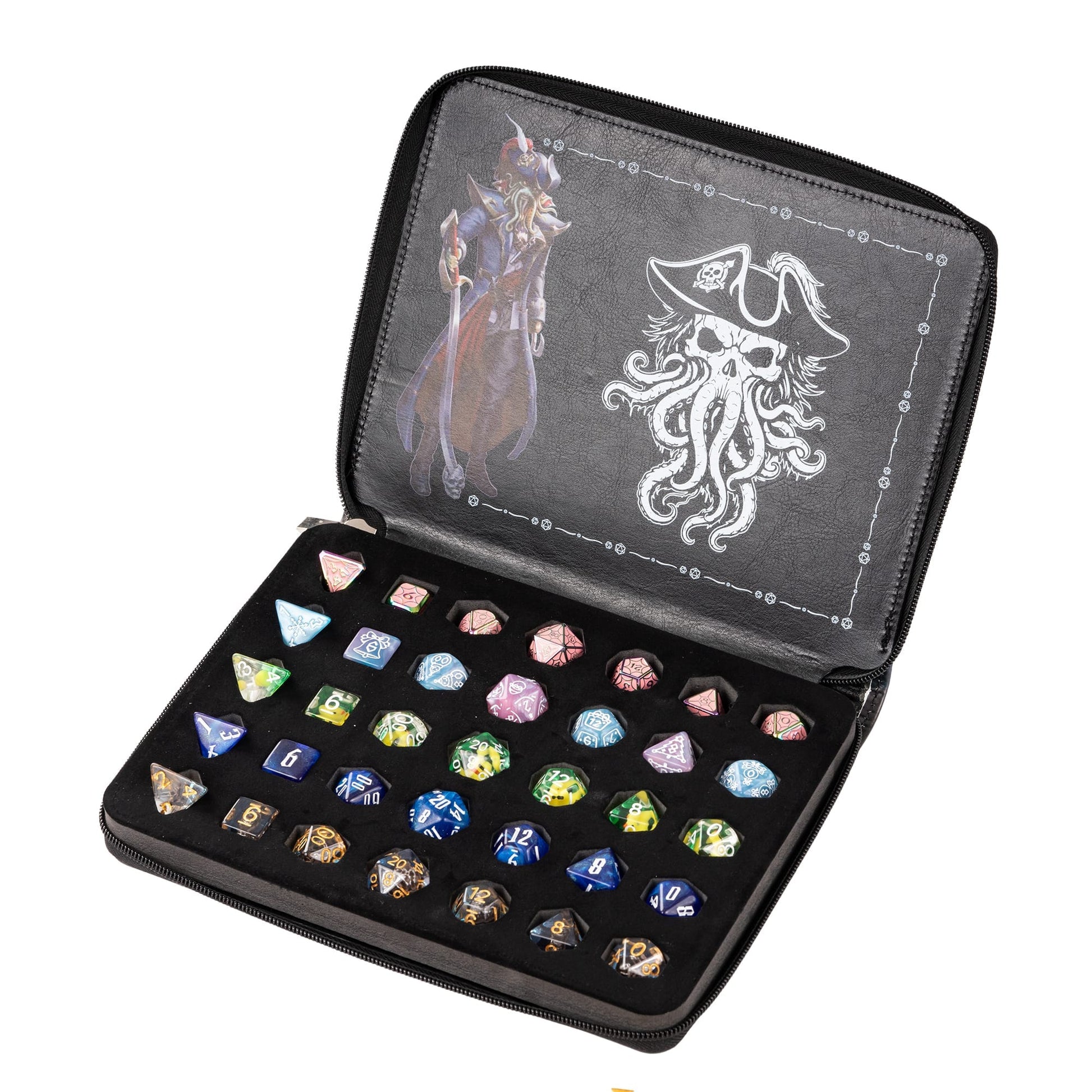 Only Crits  Black Tide Dice Vault displaying organized dice collection on white background
