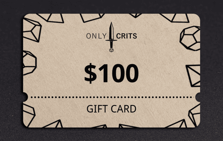 Only Crits one hundred dollar gift card