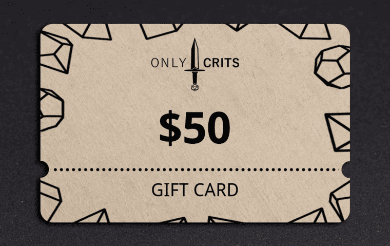 Only Crits fifty dollar gift card 