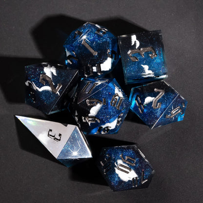 Example Premium pull: starry blue sharp edge dice set