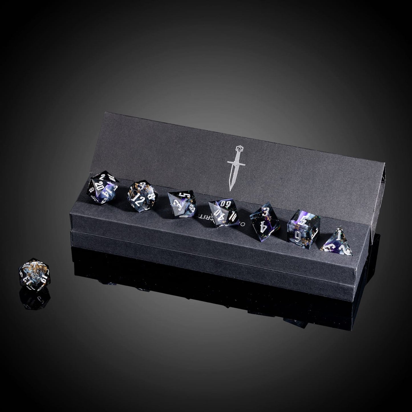 Siren's Cache Sharp Edge Dice Set displayed in Only Crits box for DnD players