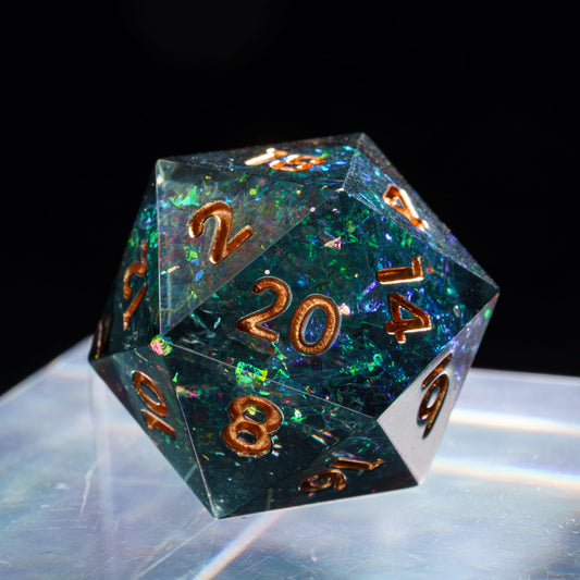 Closeup of Supernova Remnant D20 with copper ink and galaxy swirl