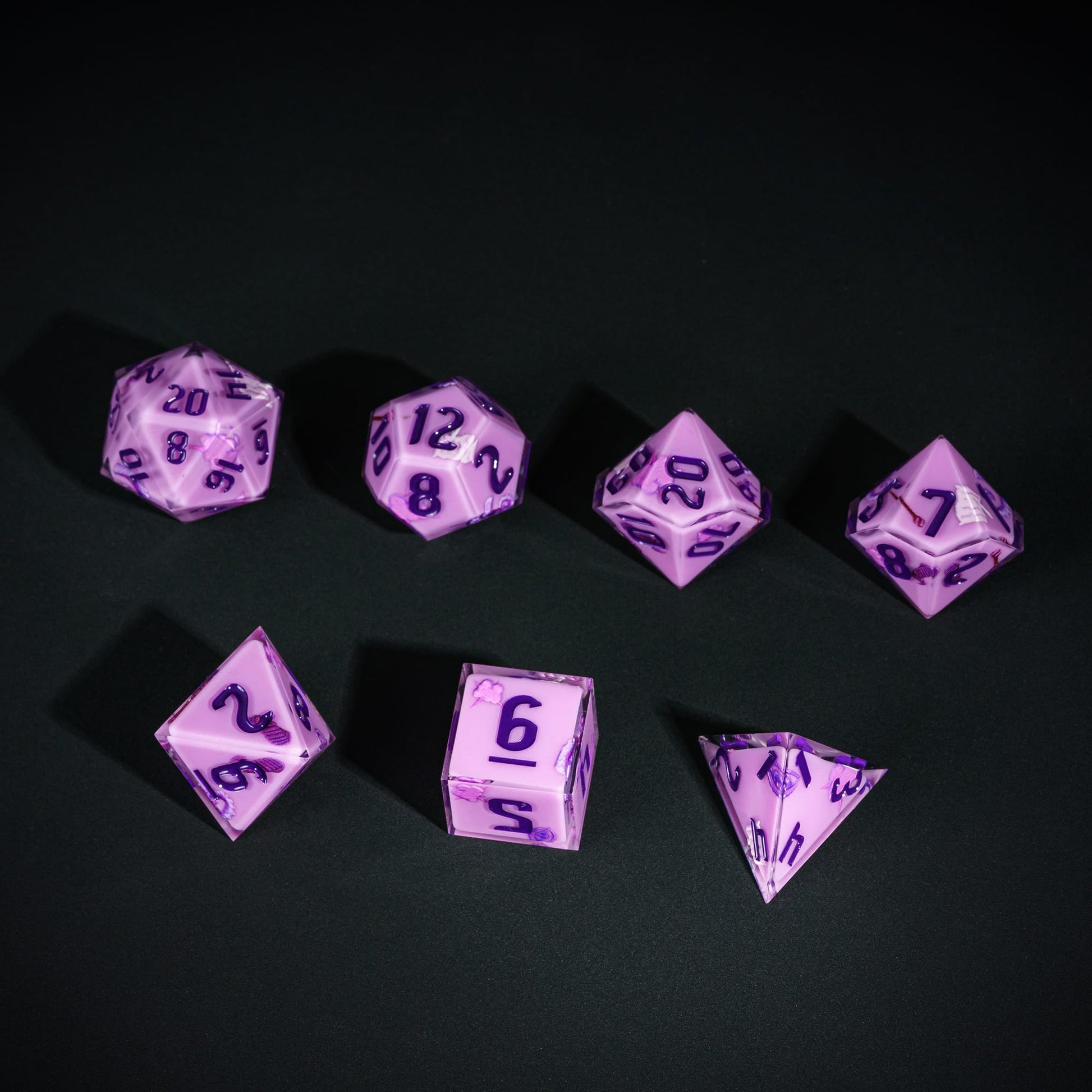 Class Dice Warlock Set, 7 piece pastel polyhedral dice for tabletop roleplaying games