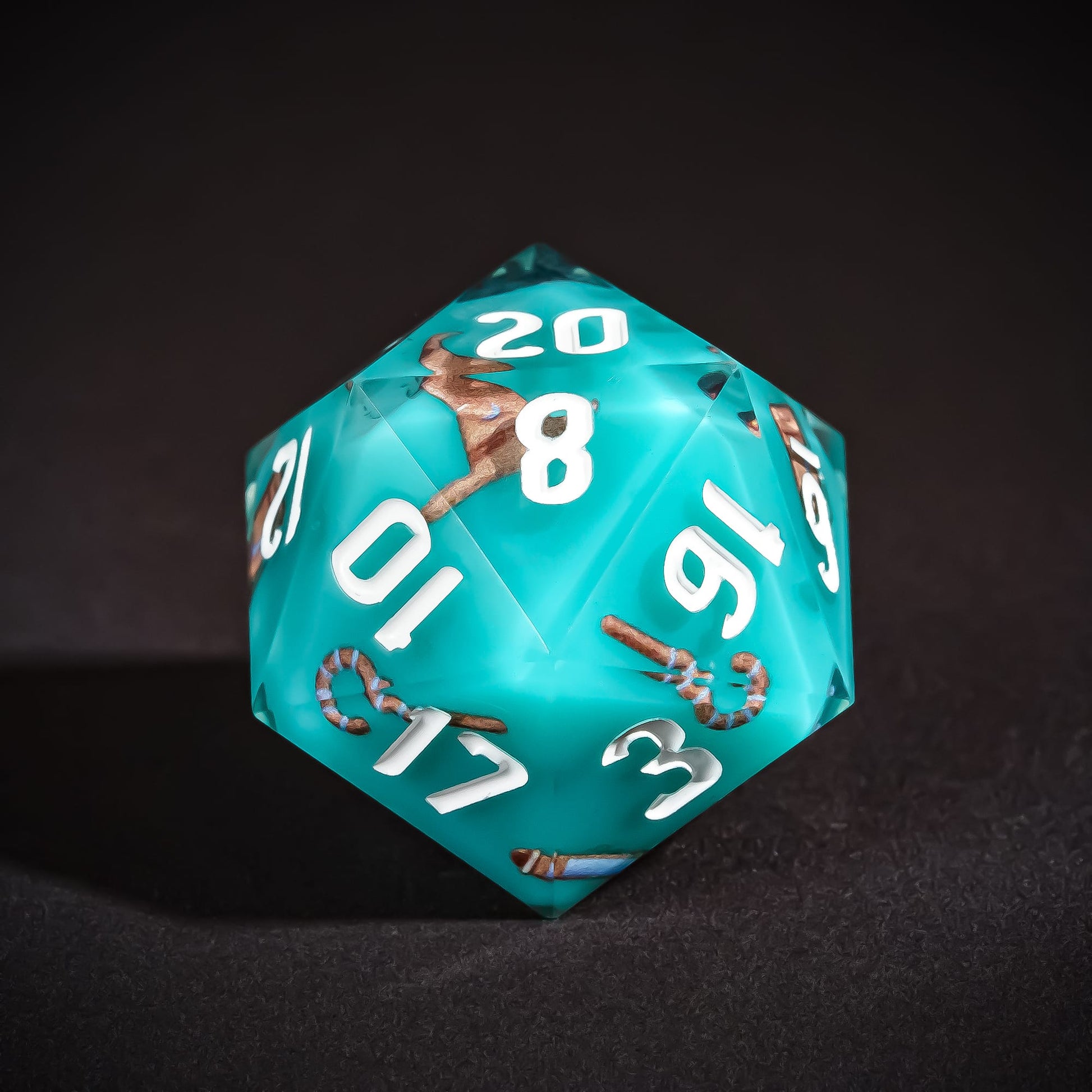 Class Dice Wizard D20, pastel sharp edge polyhedral dice for DND 5e characters