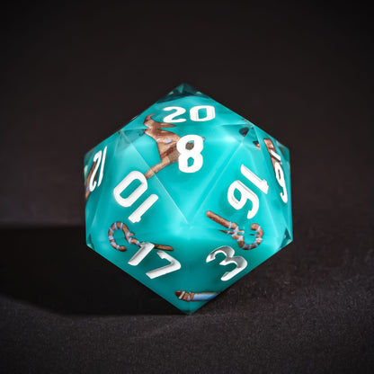 Class Dice Wizard D20, pastel sharp edge polyhedral dice for DND 5e characters