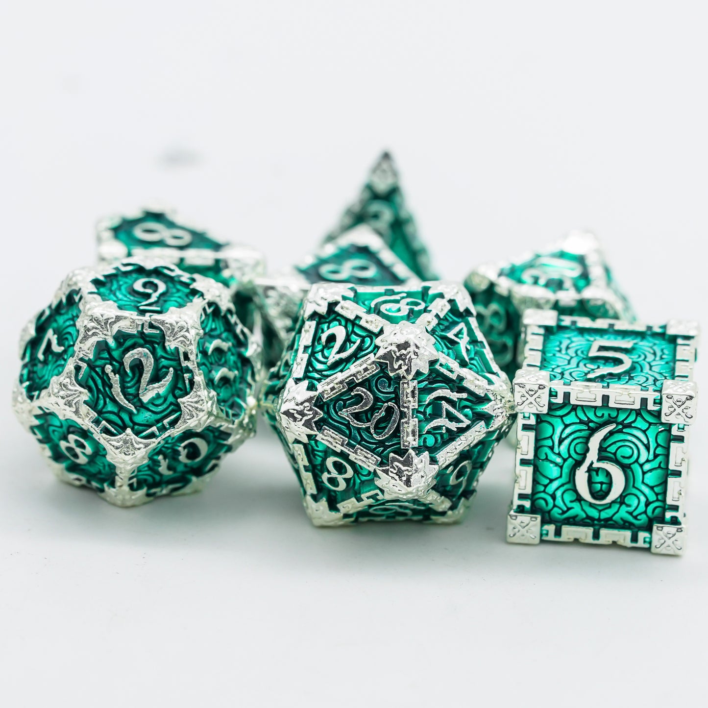 d12, d20 and d6 emerald blade dice