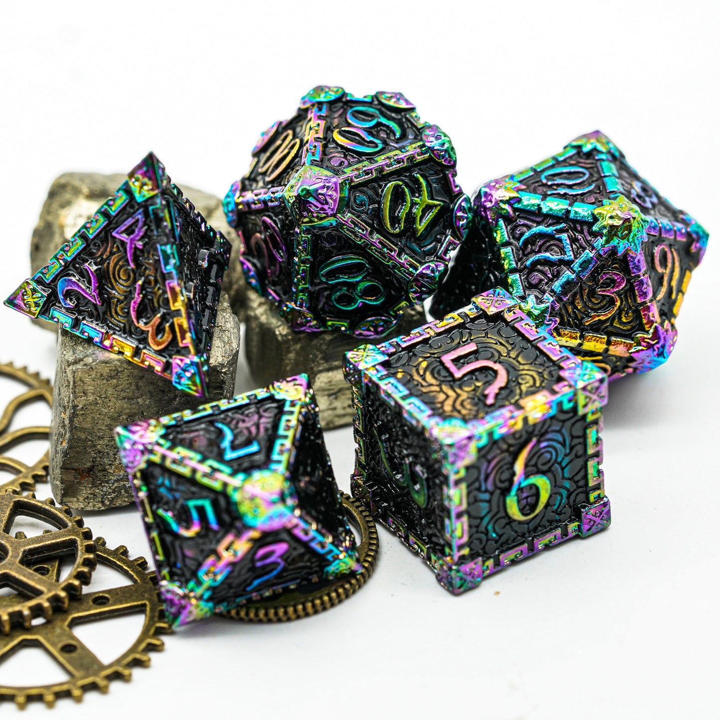 Patrons Dark Orb - Metal Dagger Dice Set