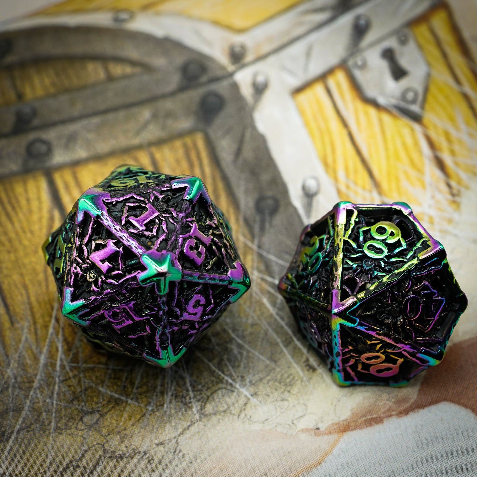 d20 and percentage dice highlight