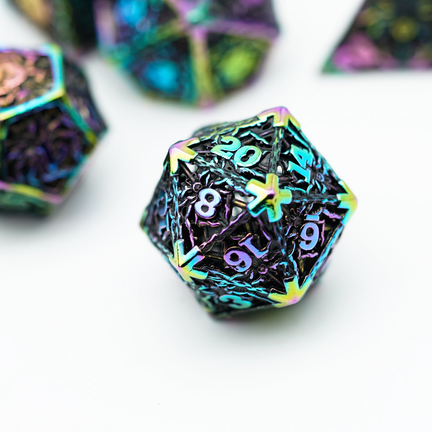 d20 kraken's call metal dice highlight