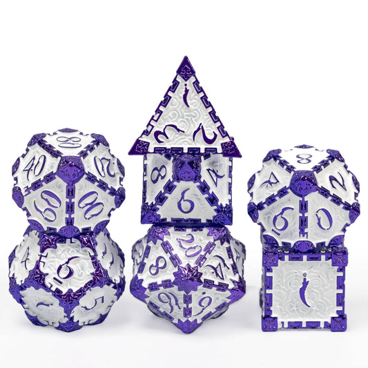 Lavender Blade - Metal Dagger Dice Set