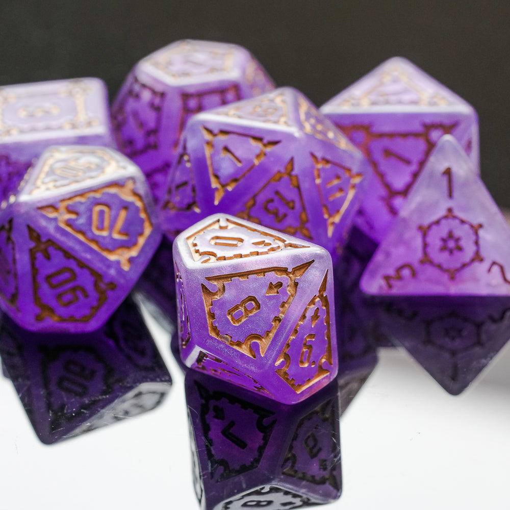 7 piece violet huge dice set